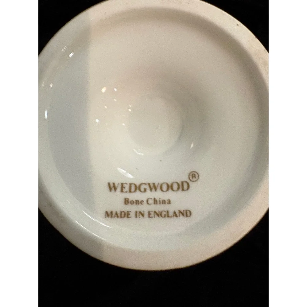 Wedgwood Angela Bone China Urn Vase Blue Floral Made in England 4.5 Inch